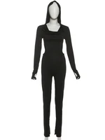Weird Puss Hooded Backless Jumpsuit Woman Sexy Fitness Waistless Stretch Skinny Midnight  Activity Workout Streetwear Overalls - Image 6