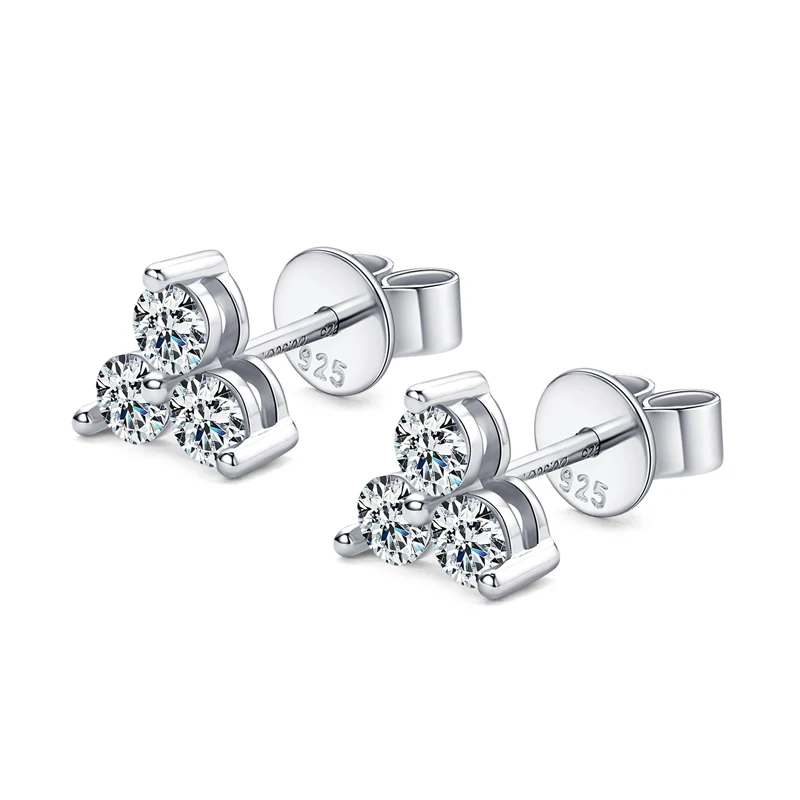 

Anziw Design Moissanite Earrings Piercing Stud Earrings Genuine 925 Sterling Silver for Women Wedding Accessories Luxury Jewelry