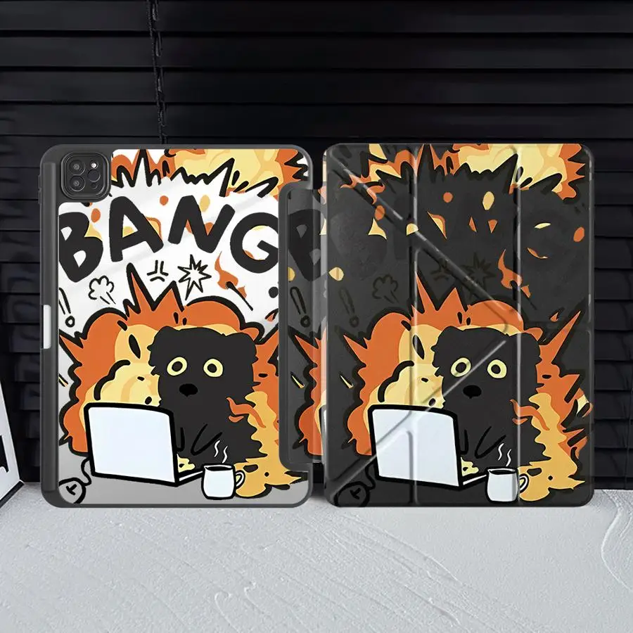 Cartoon Cat Design Tablet Holder Cover Case