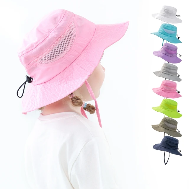 Children Bucket Hats New Summer Solid Color Sunhat Baby Boys Girls Cotton  Mesh Sunshade Hats Outdoor Beach Fishing Caps For 2-6Y - AliExpress
