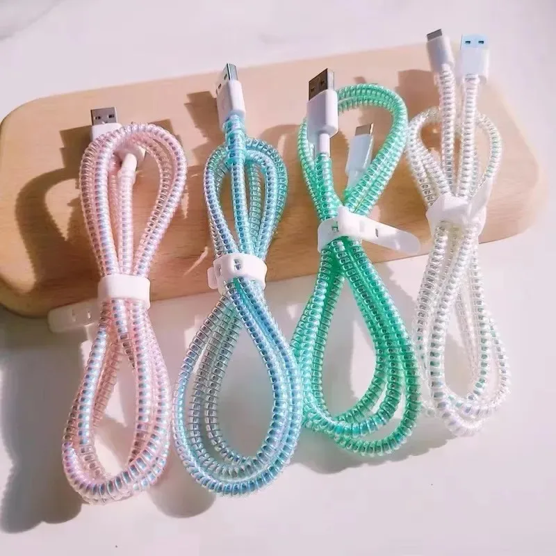 Durable Spiral Cable Protectors - Universal Charger Cord Saver Sleeve