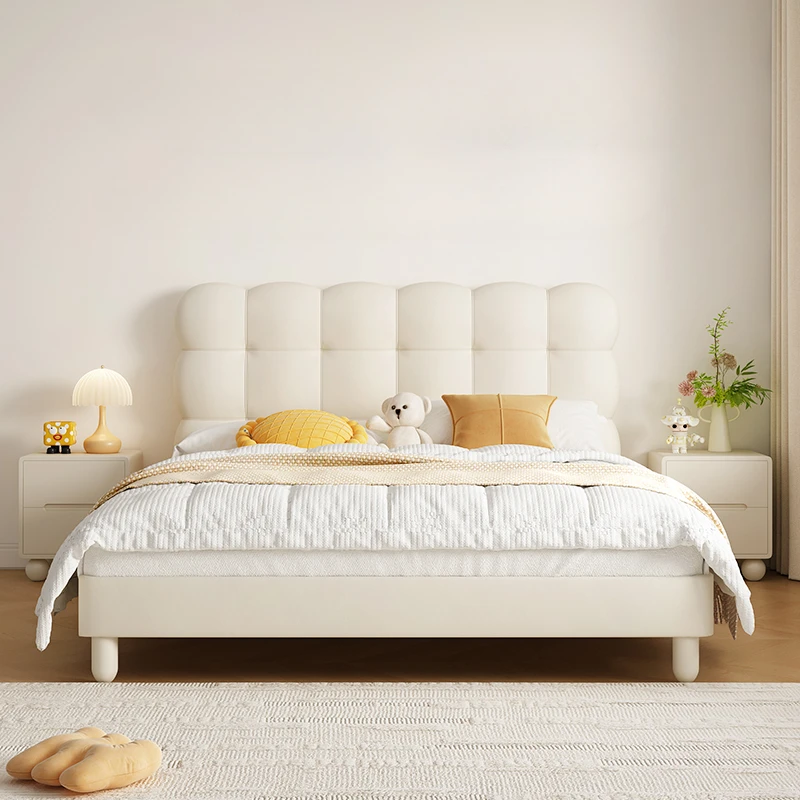 Nordic Modern Childrens Bed Girls White Comferter Loft Bed Princess Luxury Cama Infantil Bedroom Furniture 2