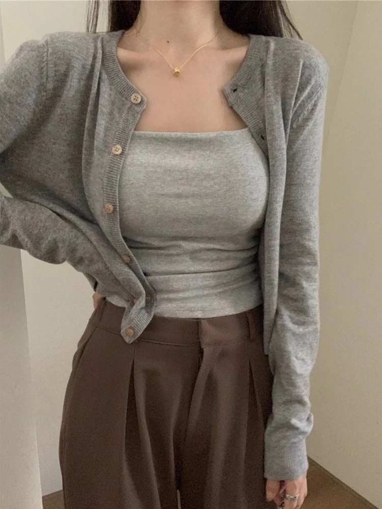 Women Elegant Long Sleeve Cardigan Sweater