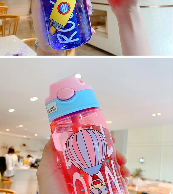 New 480ml water plastic bottle tumbler with straw lid stanley Kids kawaii  cup of drinking items termos glass Children's gift - AliExpress