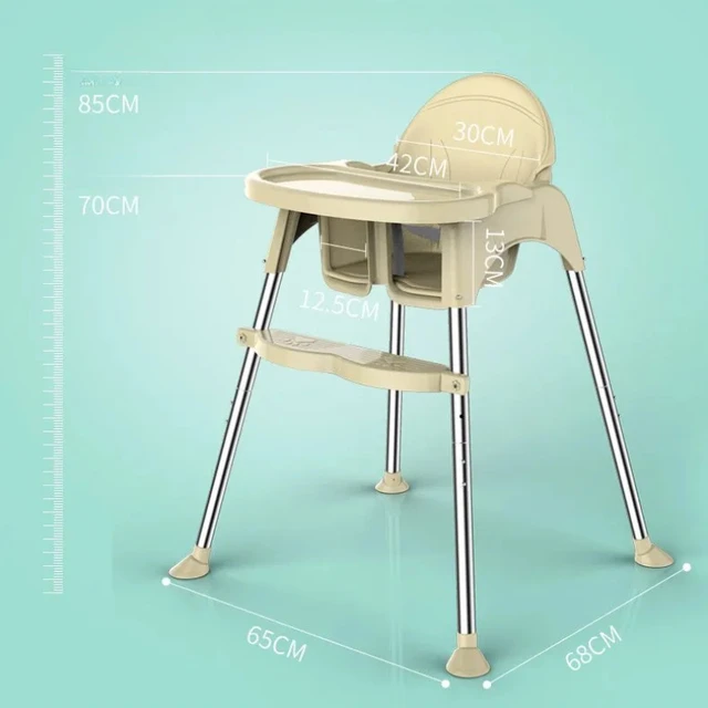 Portable Multifunctional Baby Highchair with Detachable Tray, Easy-Clean Feeding Seat for Infant Sitting Training & Dining 5