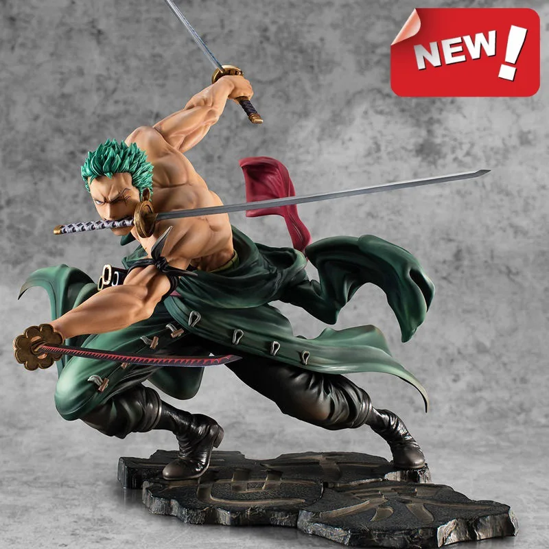 

One Piece Action Figure Three-Knife Fighting Skill Roronoa Zoro Anime Model Zoro Figures Decorations PVC Toy Gift