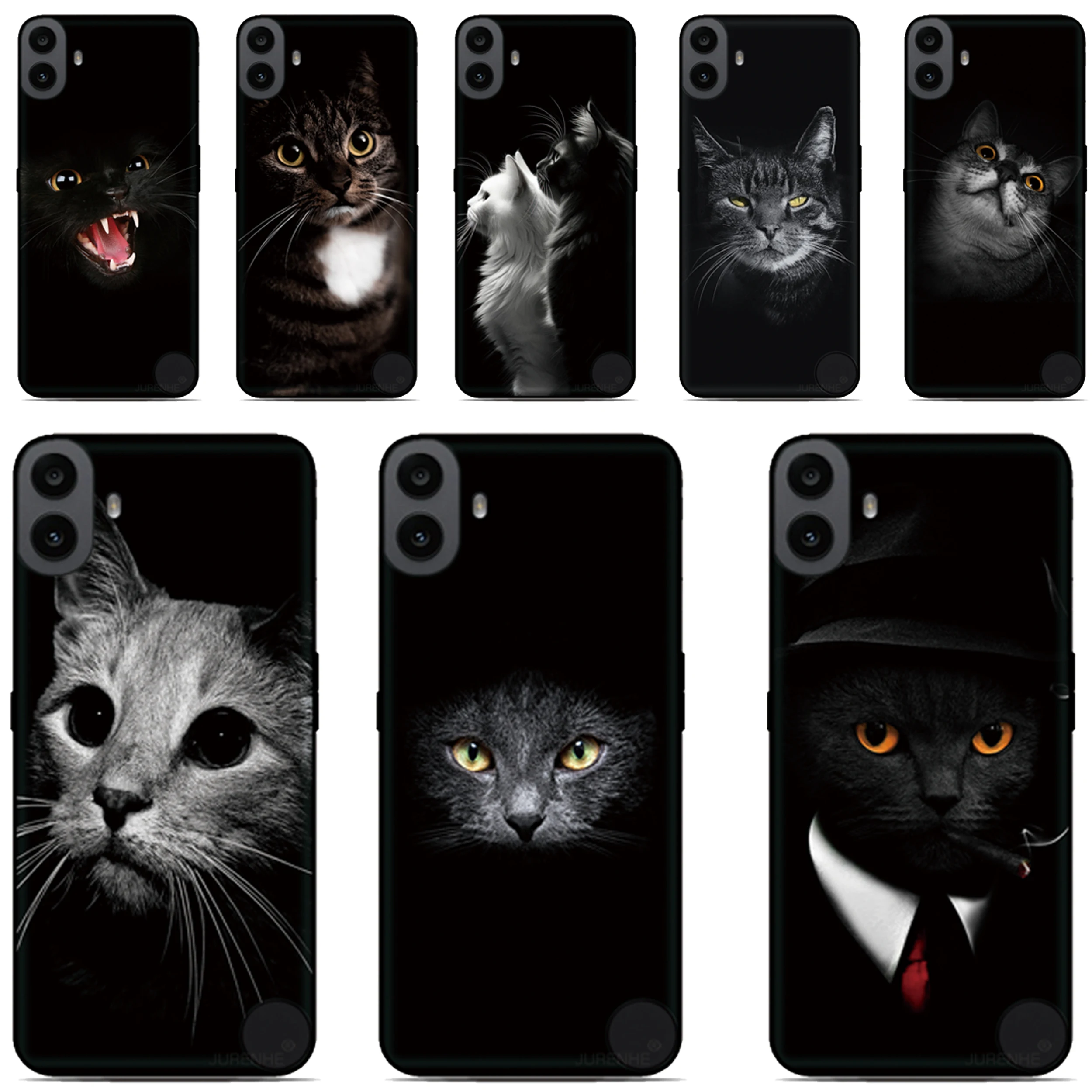 Sleek Black Cat Design Phone Case