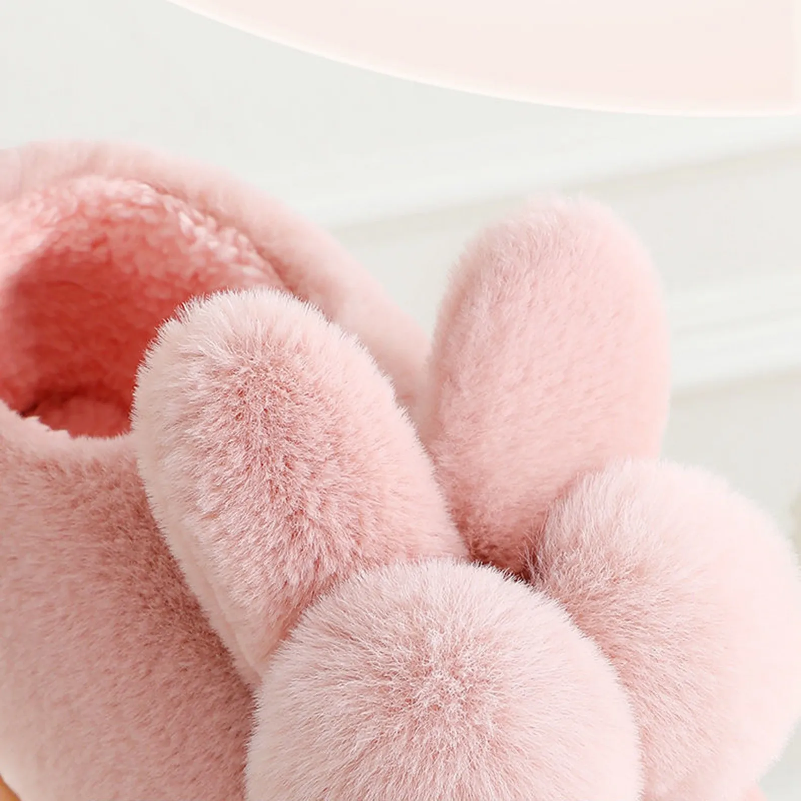 Cotton Plush Slippers for Women and Moms Soft Indoor House Shoes