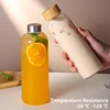 1pc Borosilicate Glass Bottle with Stainless Steel Lid & Bamboo Lid - Leak-Proof High-Temp Resistant Drink Container Glass Jar 5