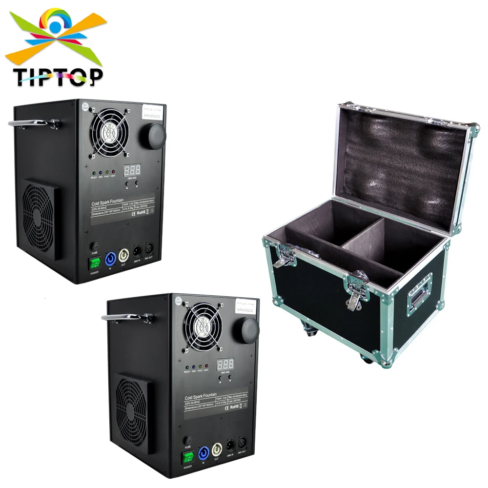 750W Sparkular Fx Simulator Machine Cold Sparklers Fontana Per Interni Fuochi D'Artificio Pyro + 2 In1 Flight Case Con Ruote