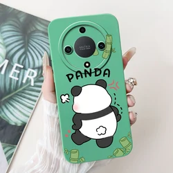 Cute Panda Cartoon Shockproof Phone Case - Soft Shell for Honor X9b (Green 1934)