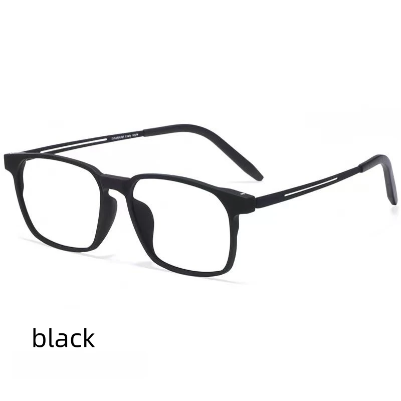 

55mm Ultra Light Square Comfortable Large Eyeglasses Pure Titanium Fashion Optical TR Prescription Glasses Frame Men 8878