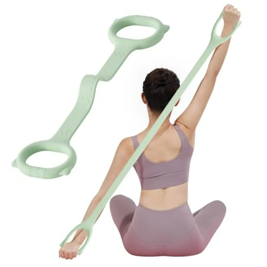 25lb Soft Kettlebell Pink and Green Figure 8 Resistance Band for Ttrength Training Physical Therapy Exercises