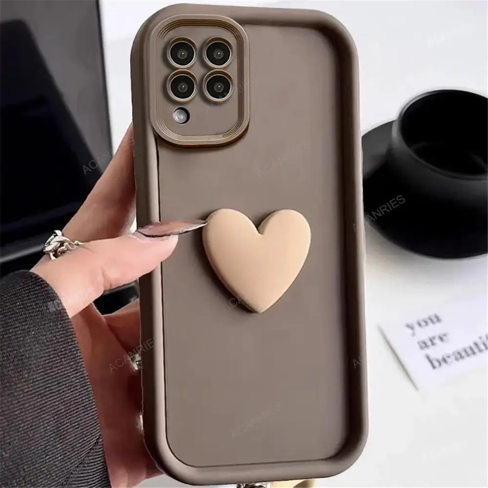 A 12 22 Cute 3d Love Heart Soft Silicone Case For Samsung Galaxy A12 A22 4G 5G Women Camera Protect Shock Matte_voghion.com