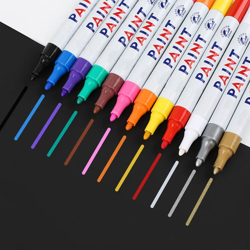 8 Colors White Waterproof Rubber Permanent Paint Marker Pen Car