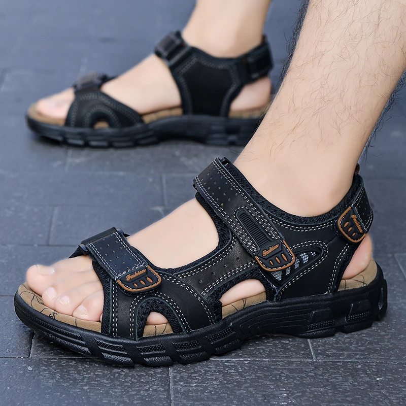 Men’s Genuine Leather Summer Sandals – Casual & Lightweight 4