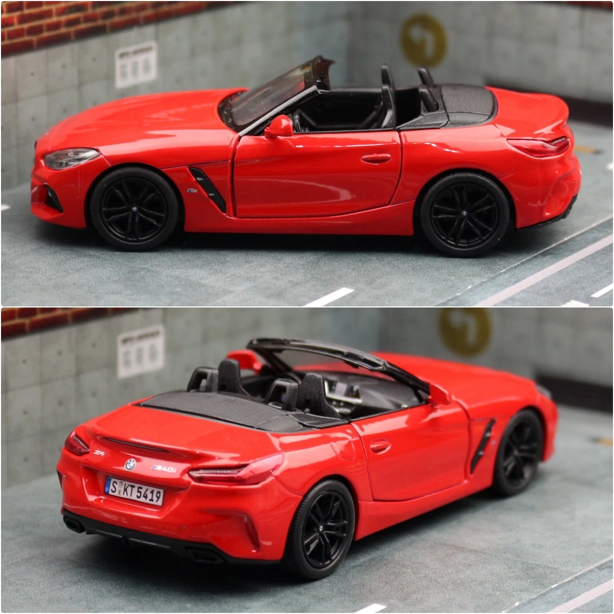KiNSMART Toy Car Model 1/34 BMW Z4 M40i Roadster Convertible Alloy