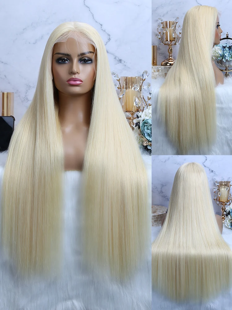 613 Human Hair Wig Vietnamese Raw Straight Hd Lace Frontal Wigs 13x4 13x6 360 Blonde Lace Front Human Hair Wig 180% 210% Density 5