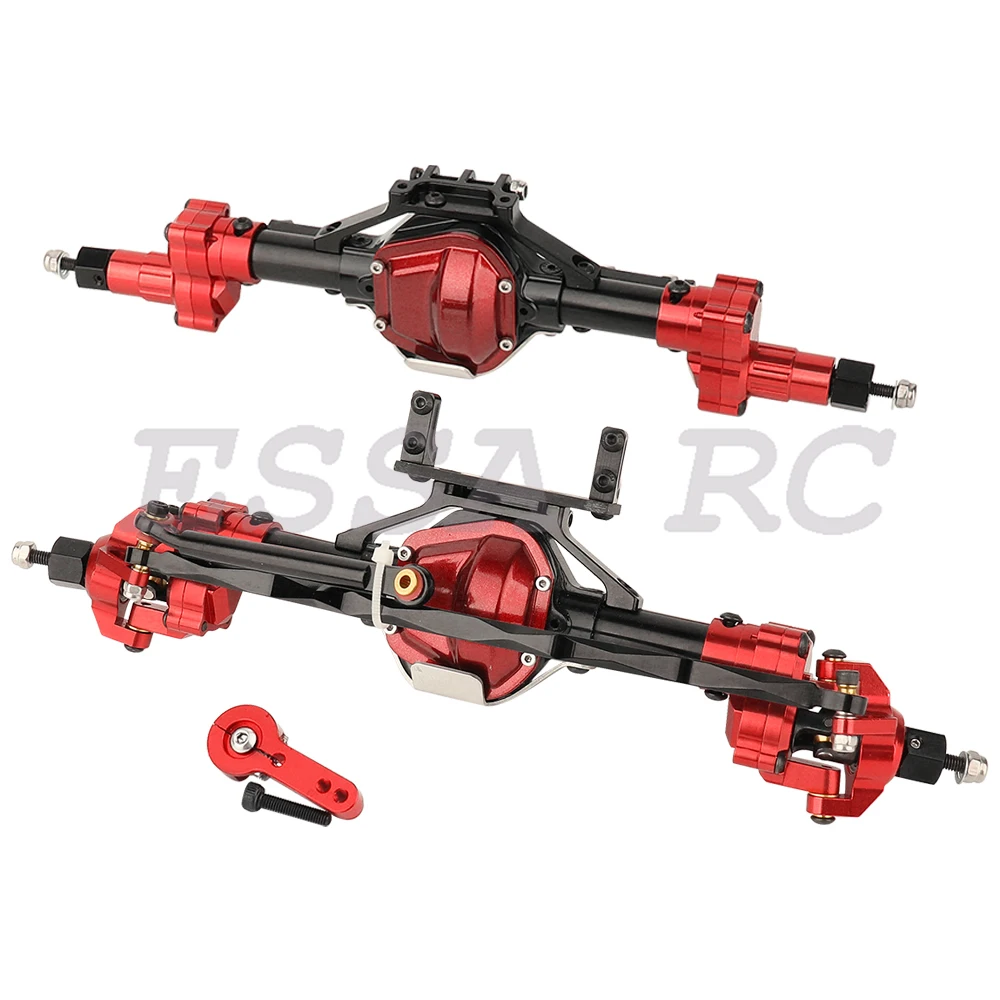 1/10 SCX10 I Heightened Scale Aluminum Alloy CNC Front Rear Portal Axle Set for RC Rock Crawler Car Axial SCX10 II Upgrade Parts 6