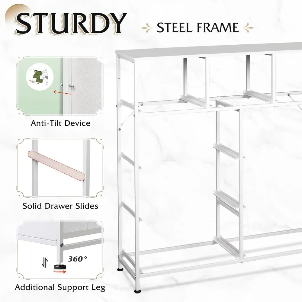 9-Drawer Dresser, Fabric Storage Tower for Bedroom, Hallway, Closet, Tall Chest Organizer Unit for Bedroom with Fabric Bins 6
