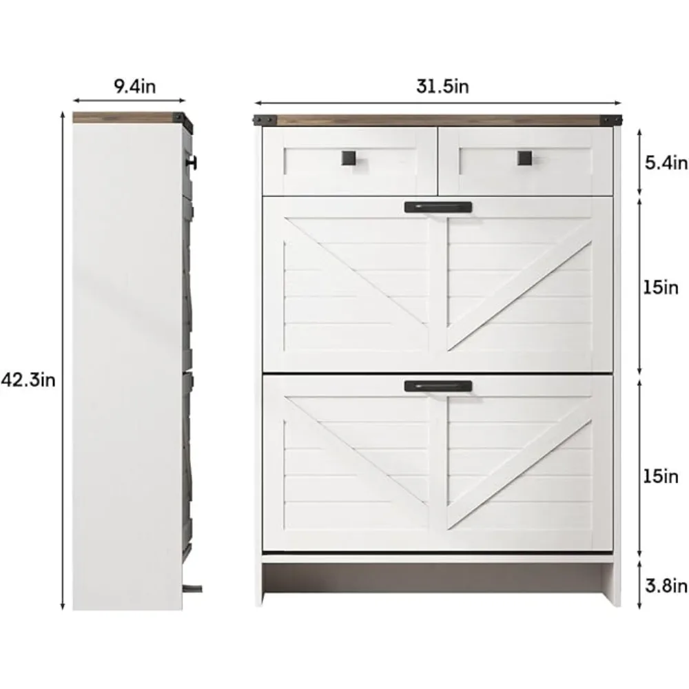 Shoe Storage Cabinet for Entryway,Farmhouse Freestanding Shoe Storage with Legs for Entryway,Freestanding Shoes Organizer 2