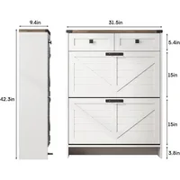 Shoe Storage Cabinet for Entryway,Farmhouse Freestanding Shoe Storage with Legs for Entryway,Freestanding Shoes Organizer 2