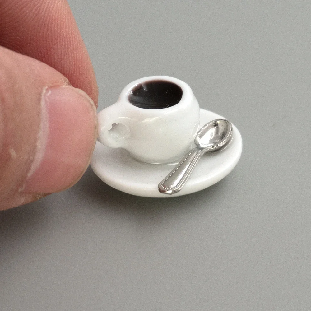 

1Pcs 1/12 Doll House Miniature Ceramics Coffee Cup Simulation Drink Model Toys for Mini Decoration Dollhouse Accessories