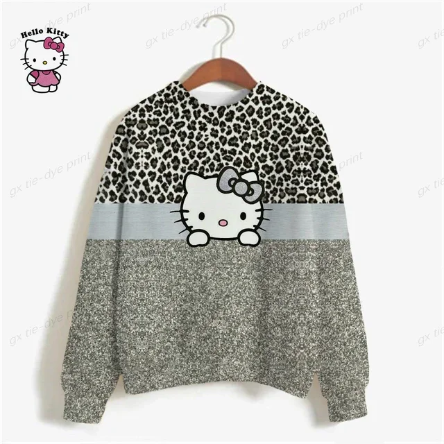 thumbnail image 1 of Sudadera con estampado de HELLO KITTY para mujer, sudadera con capucha de manga larga de gran tamaño para mujer, sudadera con estampado de dibujos animados para mujer y2k, 1 of 5