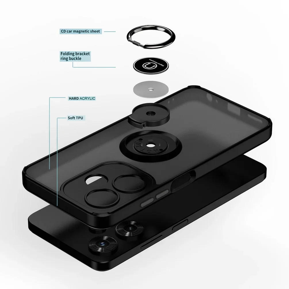 Rotatable Bracket Phone Case with Car Holder and Finger Ring