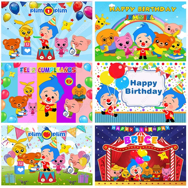 Cute Cartoon Plim Plim Round Backdrops Kids Boys 1st Birthday Party Circle  Backgrounds Customized Photo Studio - AliExpress