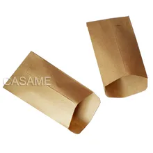 6x10cm 쿠키 가방 100pc 크래프트 종이 가방 미니 봉투 선물 가방 사탕 가방 스낵 베이킹 패키지 용품 선물 포장 접착제 상자