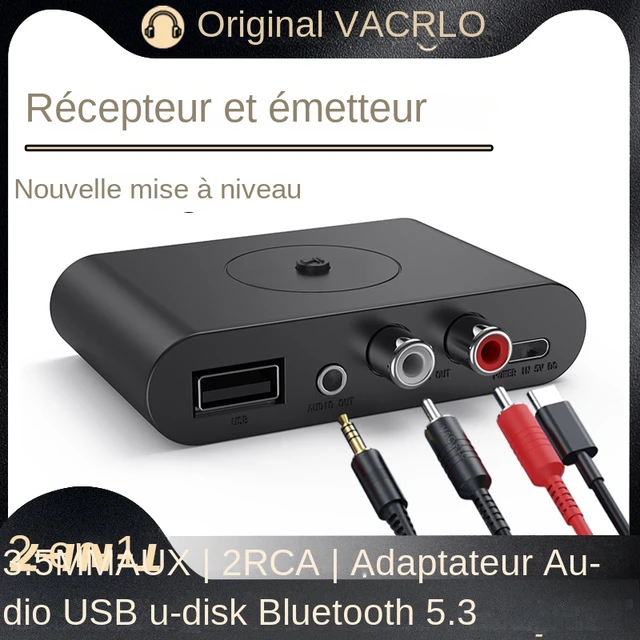 Bluetooth 5.0 Audio Transmetteur Récepteur 3.5mm Rca Aux Jack Stéréo  Musique Sans Fil Adaptateur Dongle Pour Pc Tv Casque Voiture Haut-Parleur