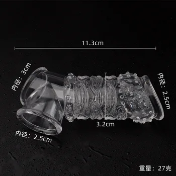 Cock Ring Reusable Penis Sleeve Delay Ejaculation Stronger Erection Penis Extender Male Chasity Cage Sex Toys for Men Adults 6