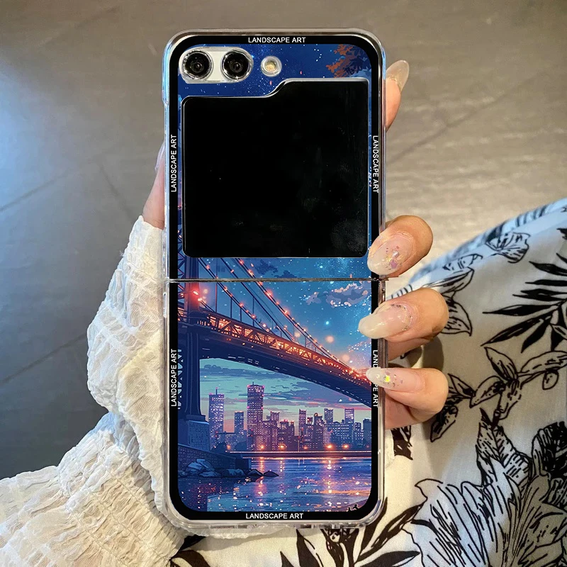 Cherry Blossom Anime Street View Phone Case - Clear Hard PC Cover