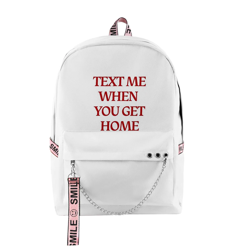

Classic text me when you get home Student School Bags Unisex 3D Print Oxford Waterproof Notebook multifunction Travel Backpacks