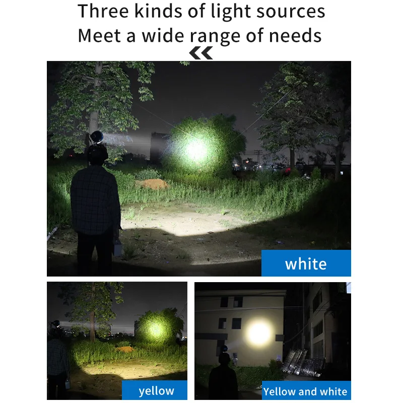 16 core triple light source headlight external 12V headlight LED strong light super bright night fishing