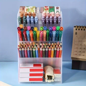 Portapenne e organizer da scrivania! Vassoio di cancelleria multifunzionale per penne/matite – Materiale scolastico per ufficio