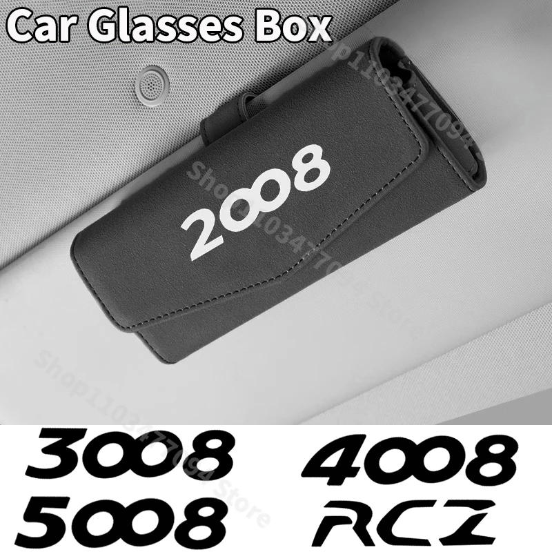 

Car Sun Visor Glasses Box For Peugeot 2008 3008 4008 5008 RCZ RIFTER GT LINE 308 208 508 Holder Sunglasses Case Clip Accessories