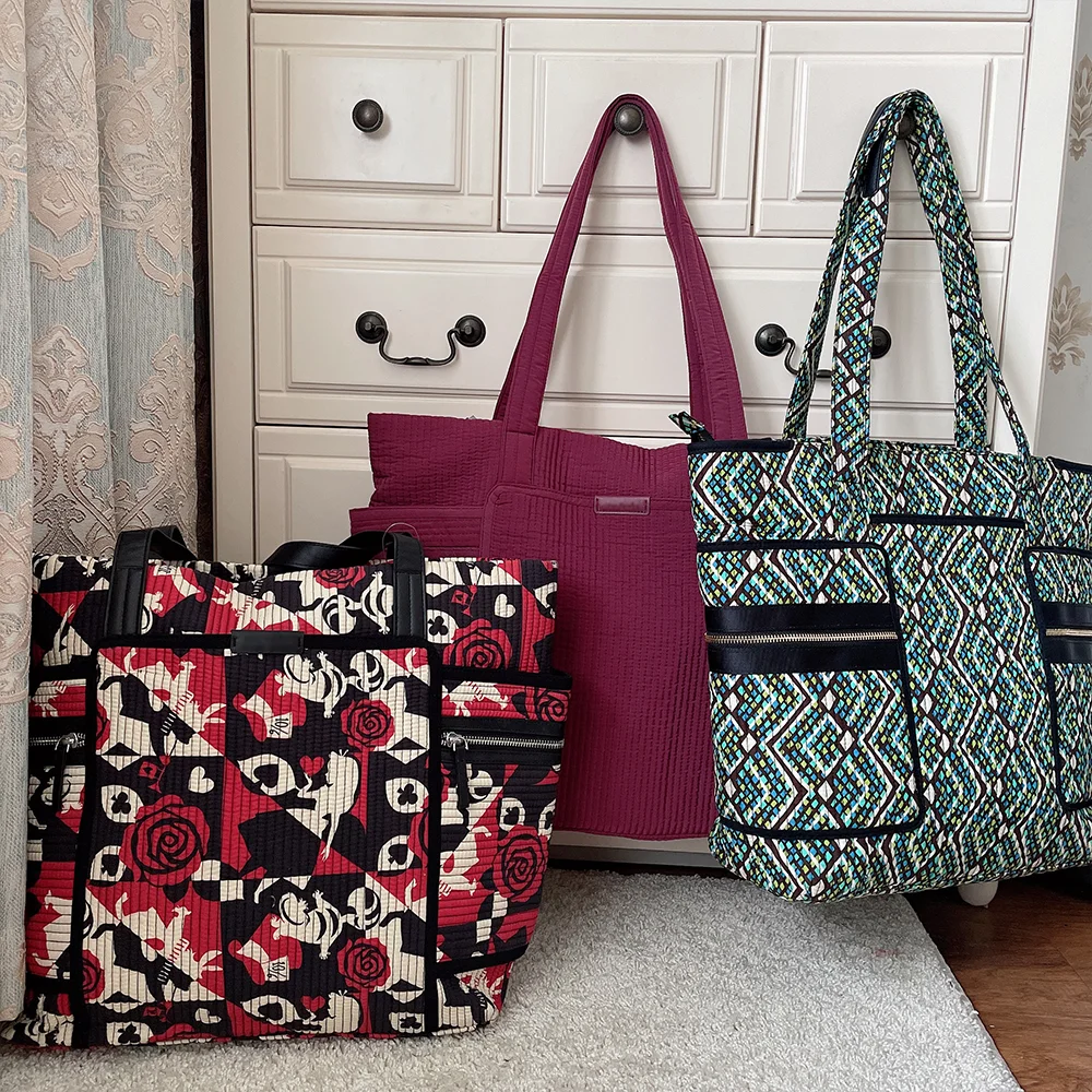 

VB American Pastoral Style Environmental Protection Pure Cotton Women's Shoulder Bag Mommy Bag Large Cotton Shoulder Bag