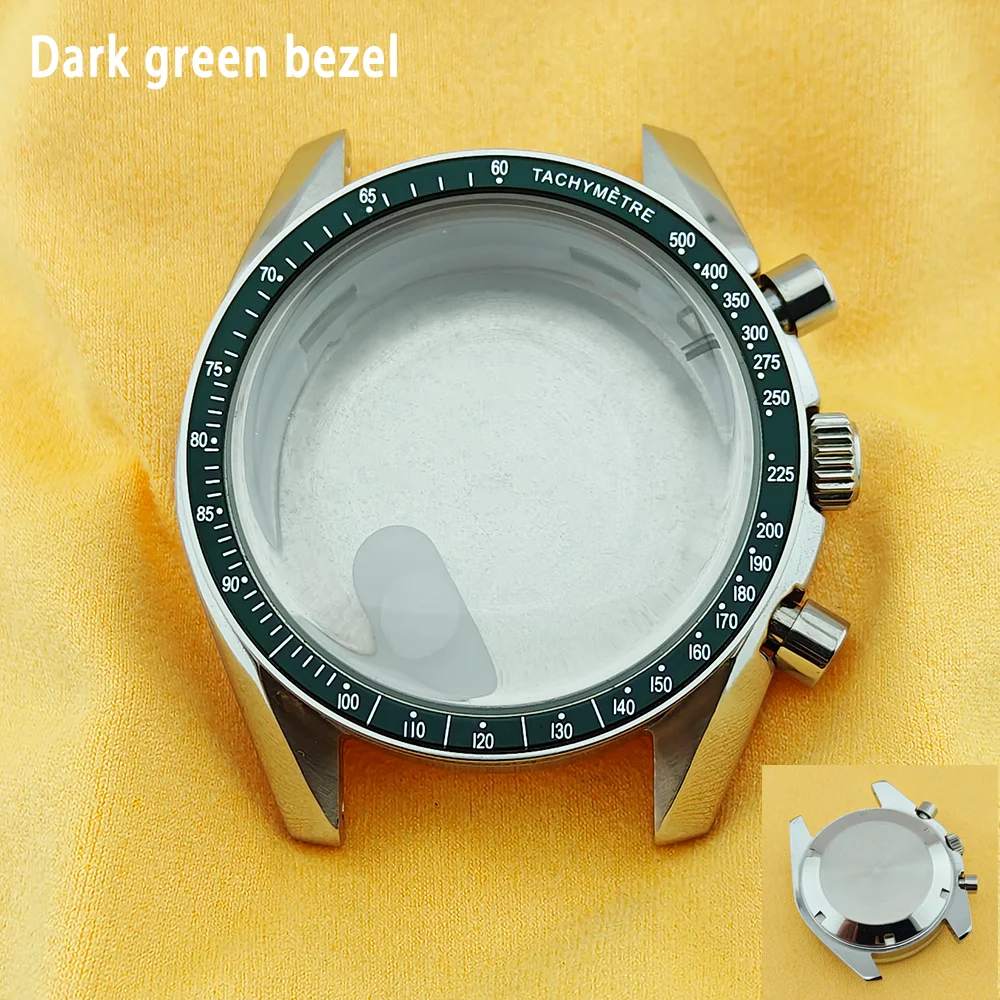 Moon Pattern Stainless Steel Chronograph Watch Case, 39.7mm