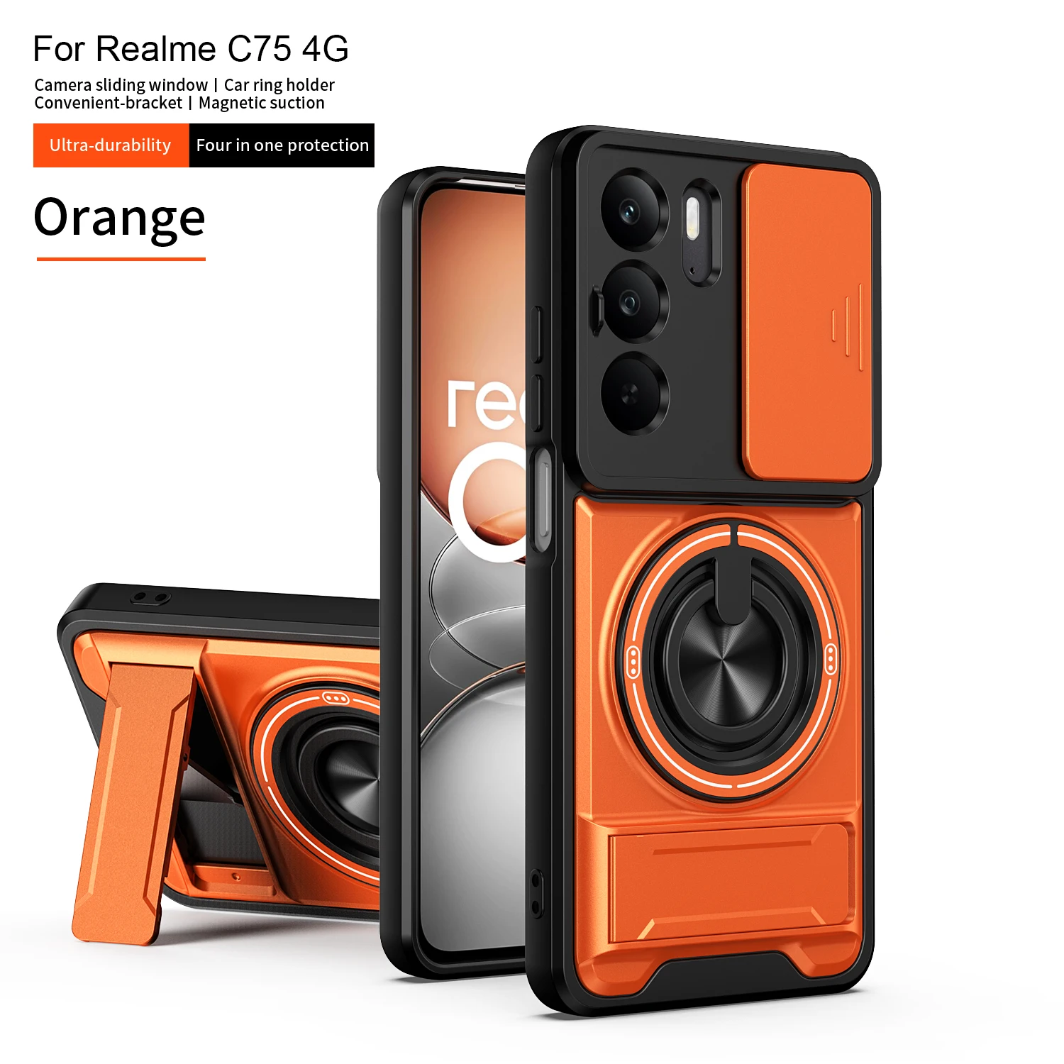 Magnetic Holder Military Armor Camera Phone Case Cover