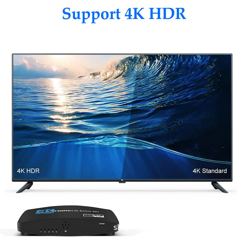 KuWFi-4K 60Hz HDMI ġ, 5x1 ó  ,  , PS4/3 TV ڽ HDTV PC  Ʈ ÷  ÷