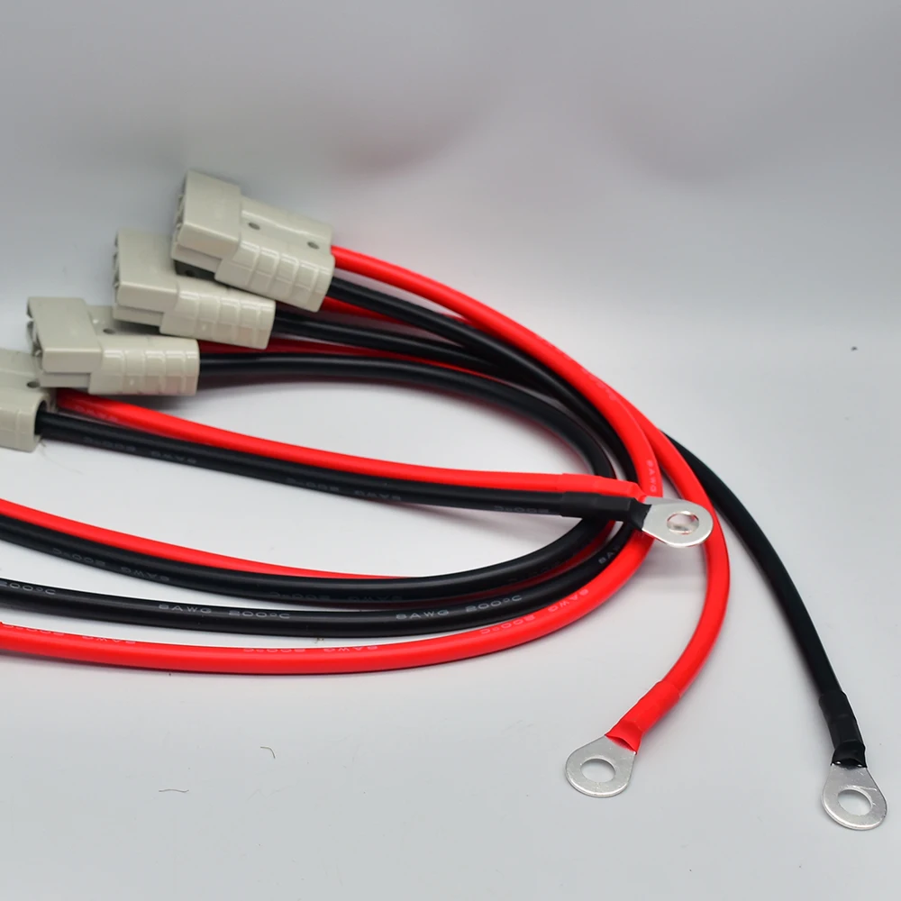 Electric Forklift Plug 1pcs Double Pole 50A 600V High Current Plug with 8AWG M8 Silicone Cable Electric Forklift Plug Quick Charging Connector