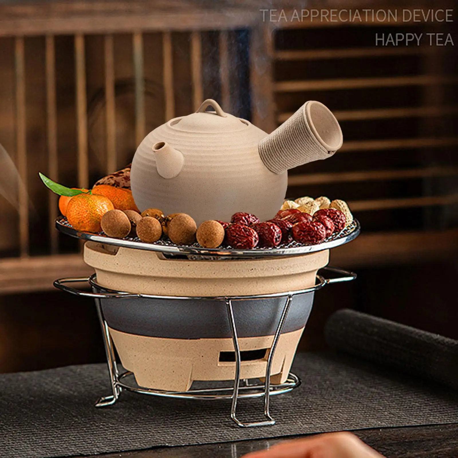 Ceramic Teapot Side Handle with Infuser Stoves Boiled Tea Porcelain Kung Fu Teapot Tea Maker for Kitchen Camping BBQ Hiking