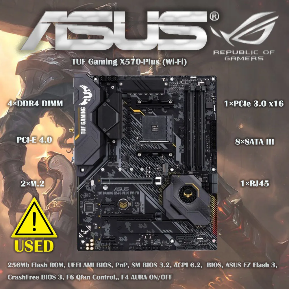 Asus Am4 Tuf Gaming X570-Plus (Wi-Fi) Am4 Per Scheda Madre Zen 3 Ryzen 5000 E 3A Generazione Ryzen Atx Con Pcie 4.0, Dual M.2