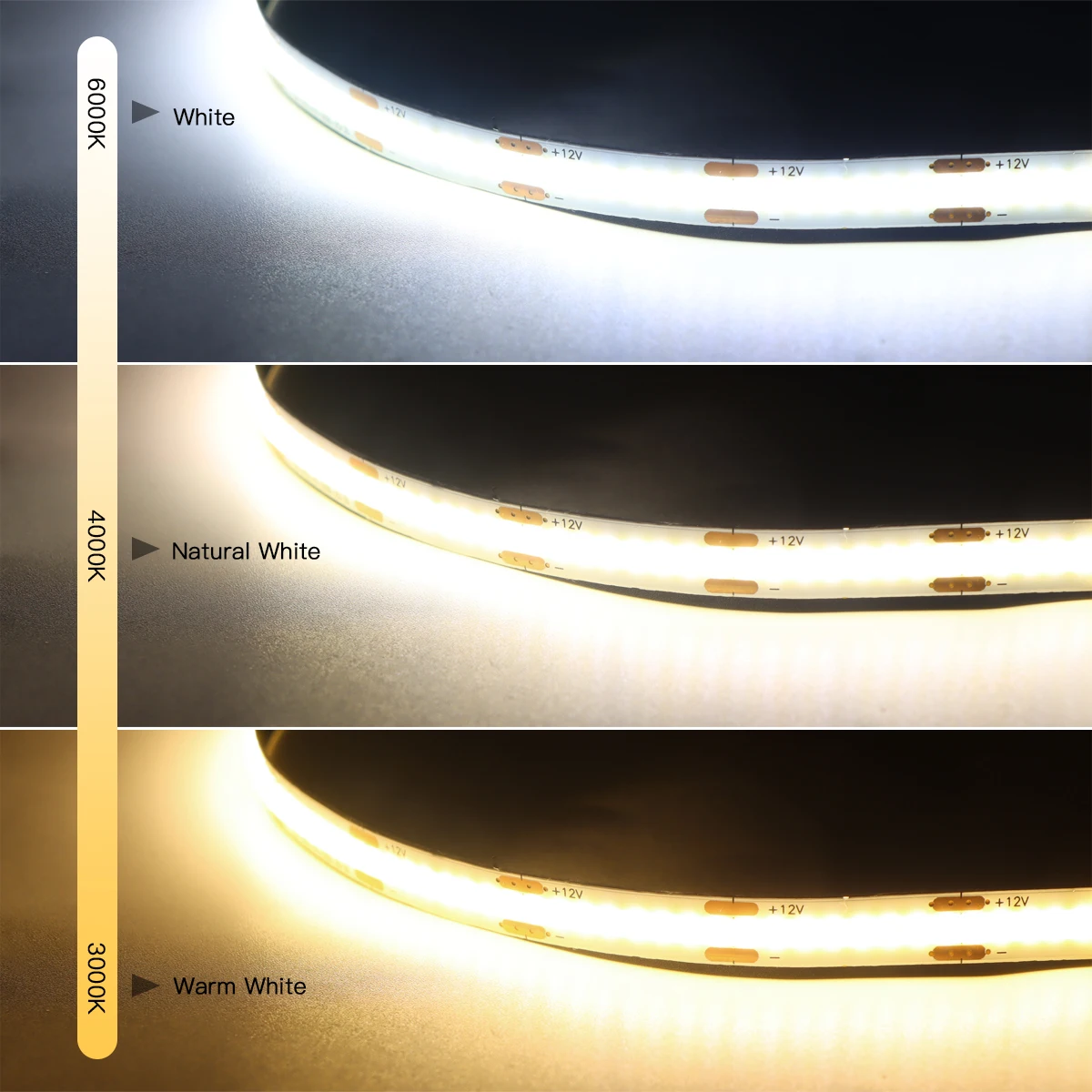현대 COB LED 스트립 조명, DC24V, 관통 가능한 판자, 손 스윕 터치 유도 스위치, 가정용 조명용 미국 플러그 어댑터