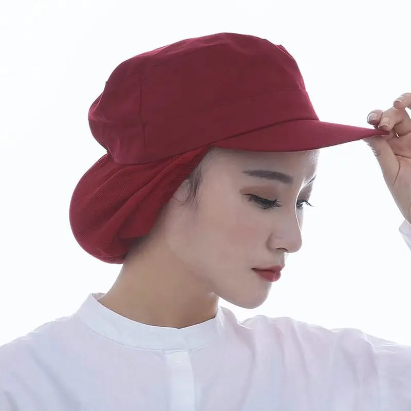 Kitchen Cooking Caps Food Service Hair Cover Restaurant Hotel Workshop Waiter Cap Cafe Bar Chef Hat Uniform Bakery Hat Women 5