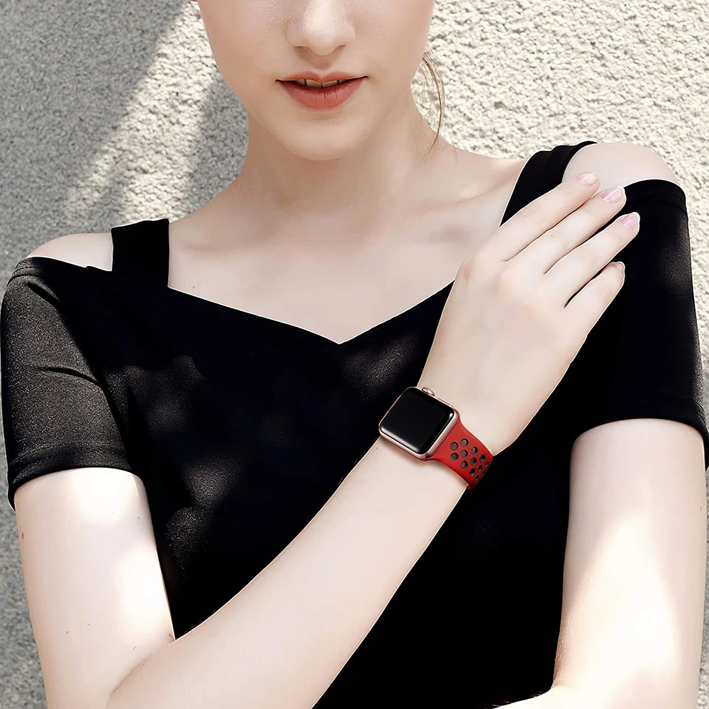รูปสินค้า สายซิลิโคนกันน้ำสำหรับ Apple Watch ทุกรุ่น