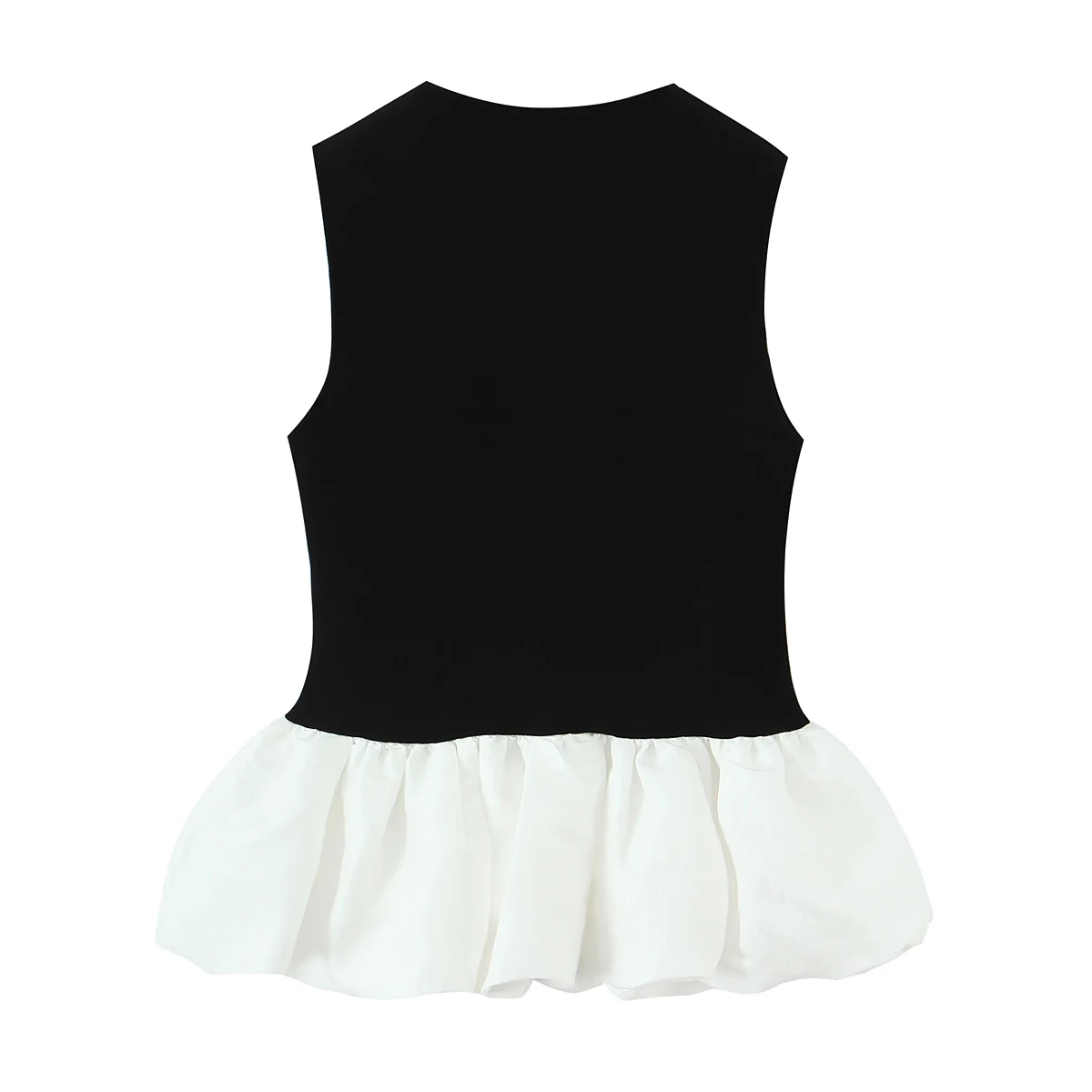 Women's Vest Summer New Style Black With White Color Sleeveless Stretch Top Vest Female Elegant Sophisticated Streetwear Top