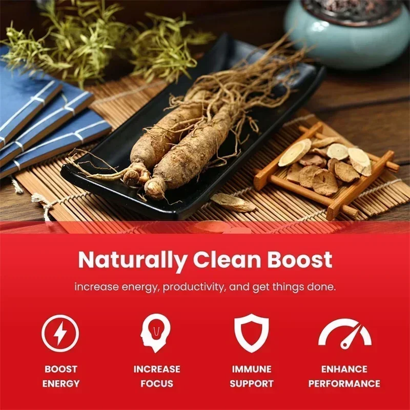 Korean Red Ginseng Supplement Supports Overall Health Boosts Energy Production Relieves Stress 120pcs